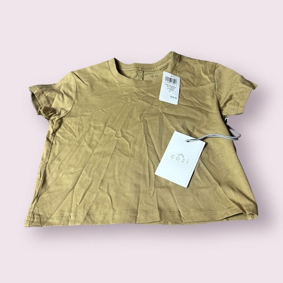 NWT Toddler Set Of Two Cozi Basic Crewneck Tee Shirts Black And Camel Size 4T - Picture 4 of 11